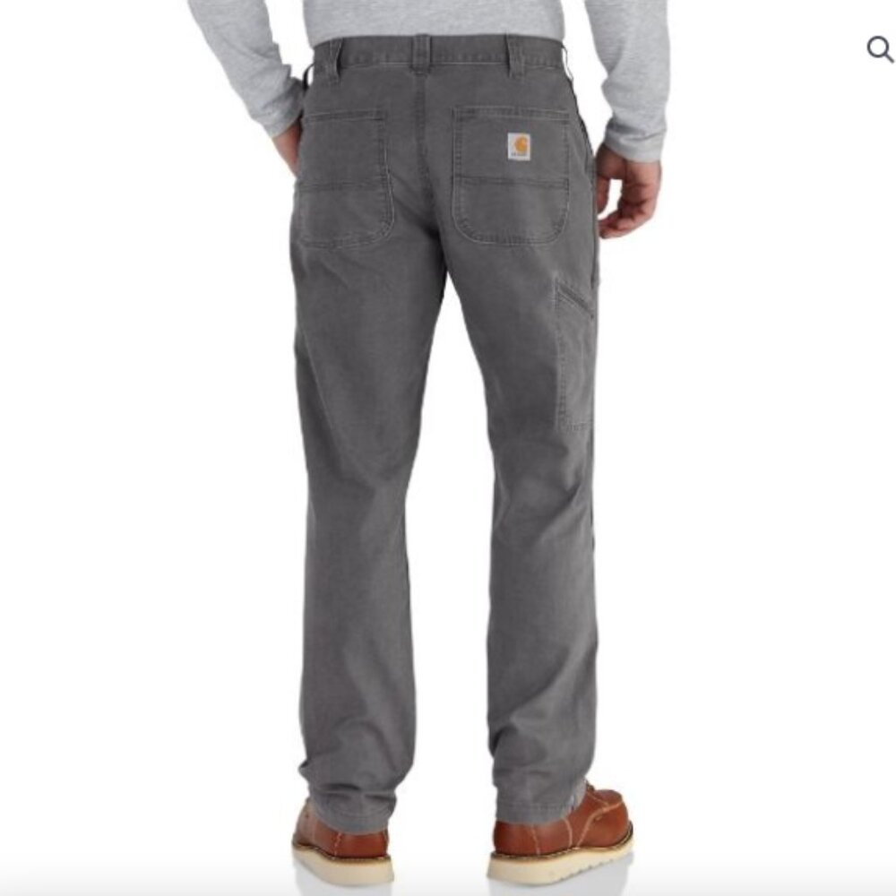 Like New Carhartt Rugged Flex Relaxed Fit Canvas 5 Pocket Work Pant 33x32 Gravel